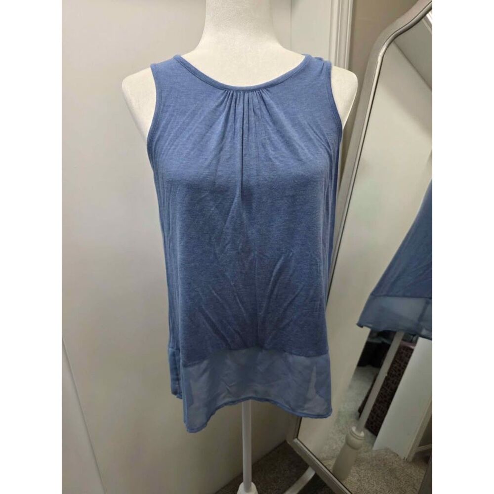 New York & Company Blue Sleeveless Tank Top Size S
